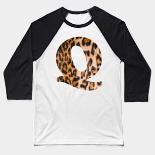 Letter Q leopard print Baseball T-Shirt